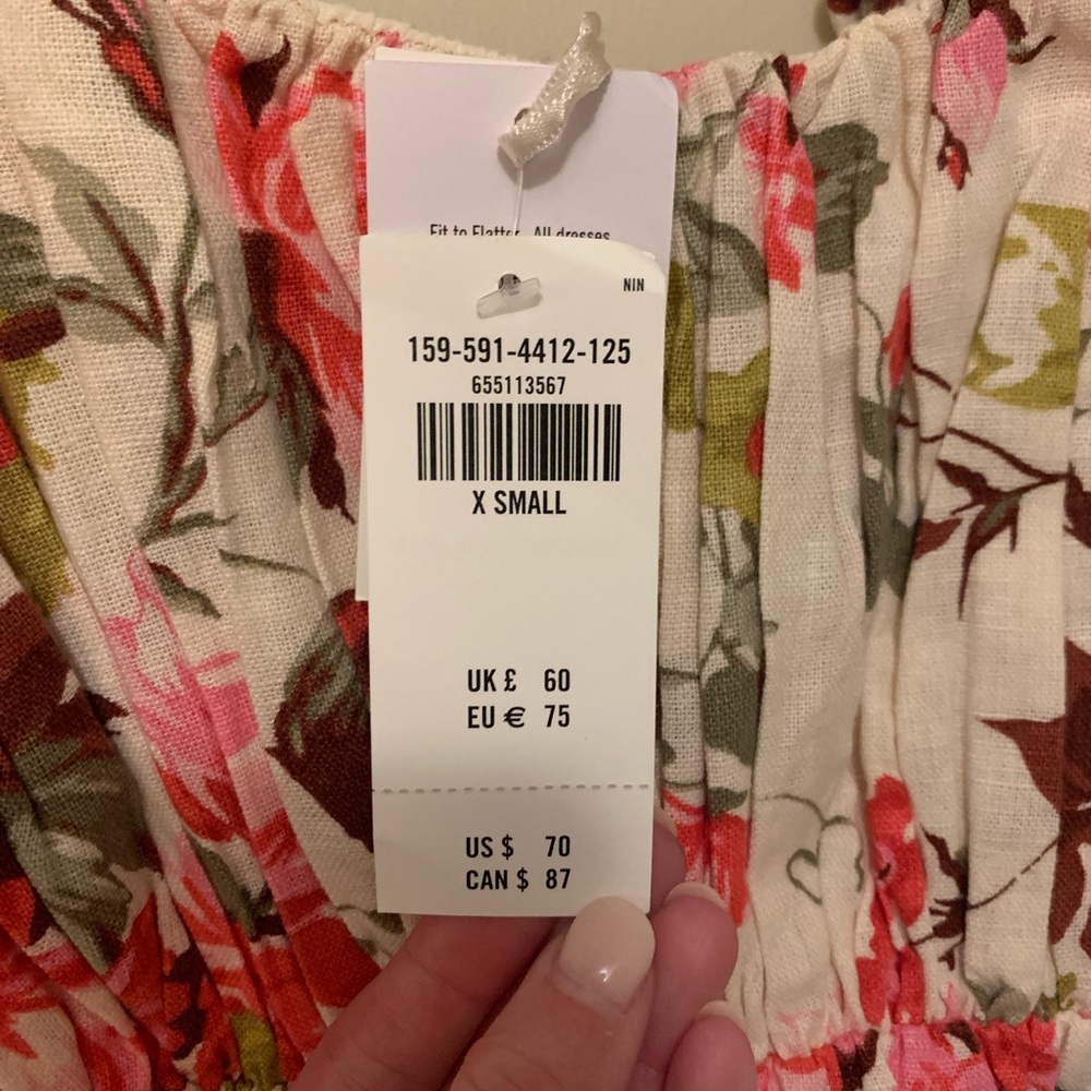 NWT Abercrombie & Fitch Puff Strap Babydoll Mini Dress XS - Picture 4 of 4